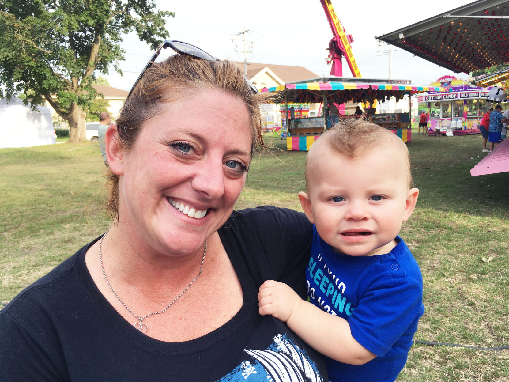 Angie Robinson and her baby boy Jax at the Lions Fun Fest in Waterford